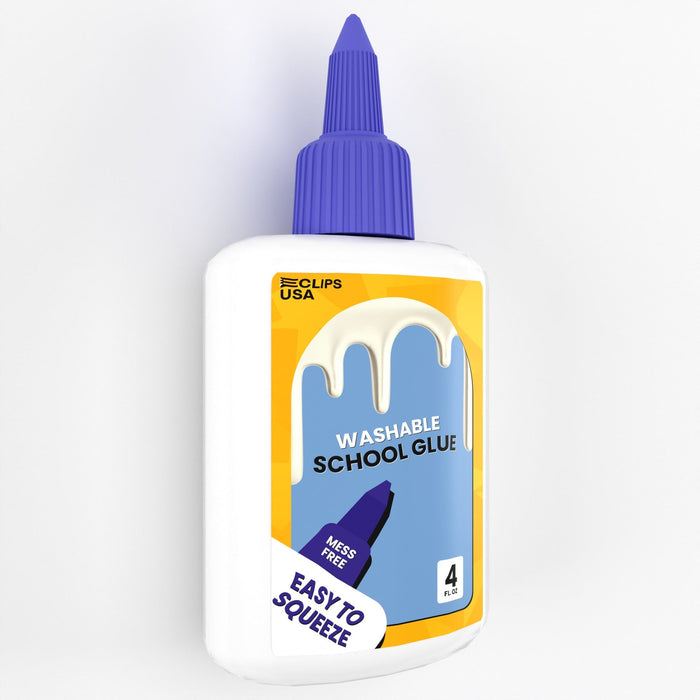Wholesale Large Washable School Glue in White - Dries Clear - 4 Oz Squeeze Bottle - Bulk Case of 48