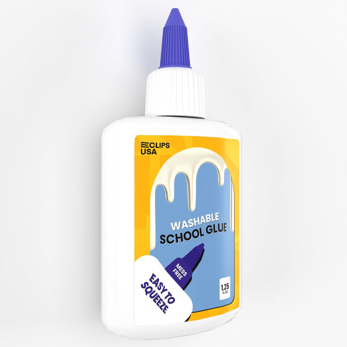 Wholesale Washable School Glue in White - Dries Clear - 1.25 Oz Squeeze Bottle - Bulk Case of 72
