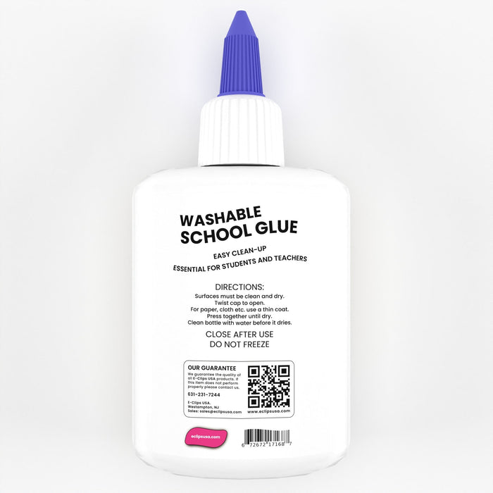 Wholesale Washable School Glue in White - Dries Clear - 1.25 Oz Squeeze Bottle - Bulk Case of 72