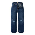 Wide Leg Distressed Denim Jeans