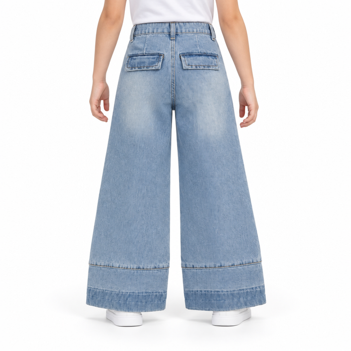 Wide Leg Jeans With Front Pockets