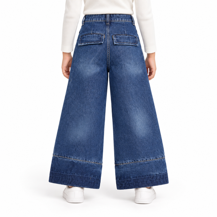 Wide Leg Jeans With Front Pockets