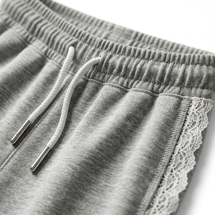 Wide Leg Lace Trim Lounge Pants