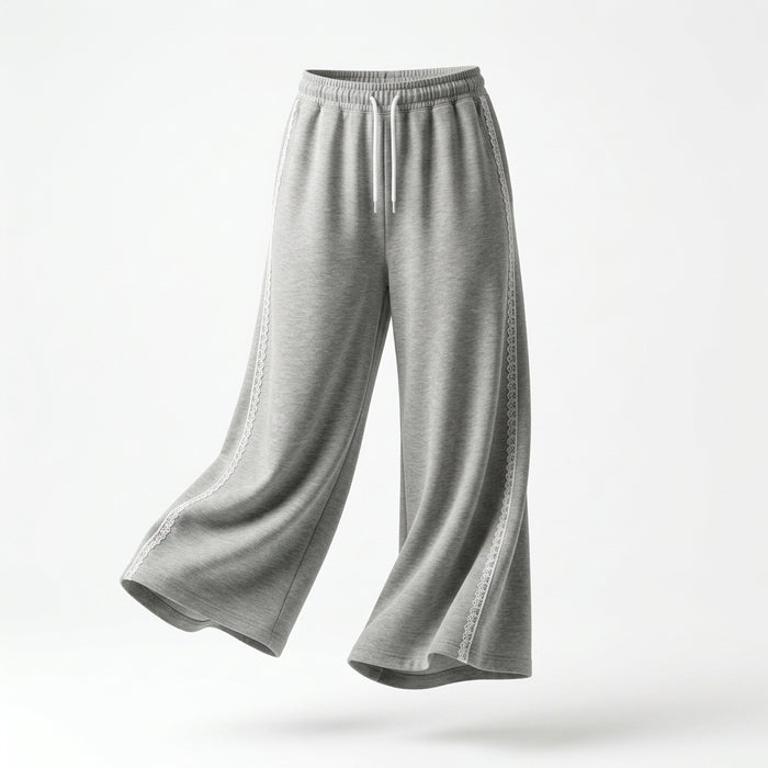 Wide Leg Lace Trim Lounge Pants