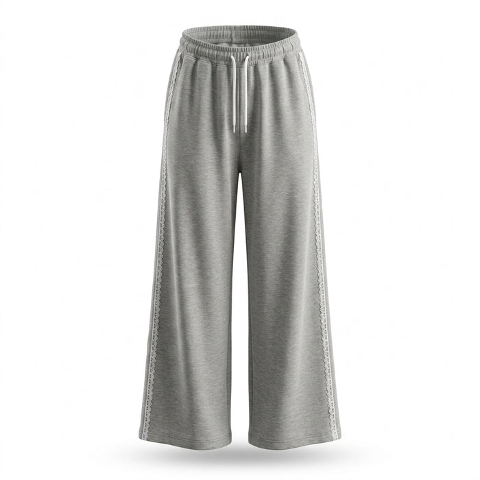 Wide Leg Lace Trim Lounge Pants