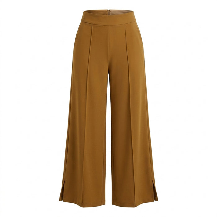 Wide Leg Pants With High Rise Waist