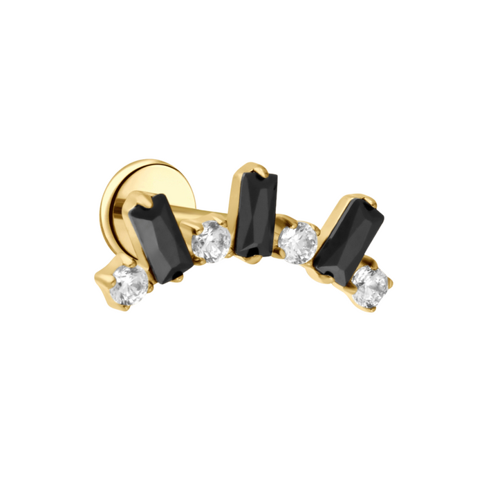Witch's Crown Flat Back Stud - Black Tie