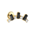 Witch's Crown Flat Back Stud - Black Tie
