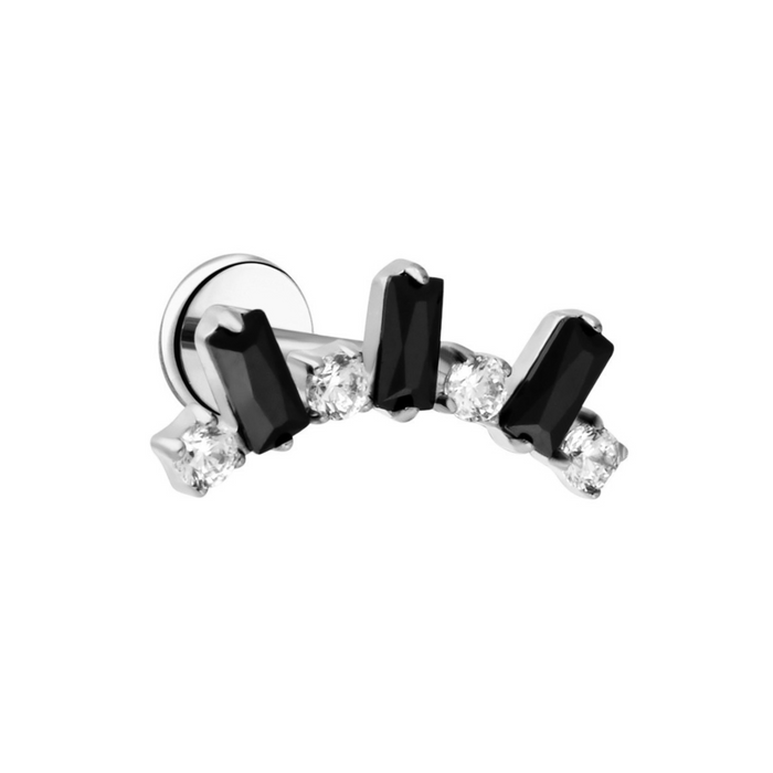 Witch's Crown Flat Back Stud - Black Tie