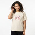 Girls 3D Bow Embellished T Shirt