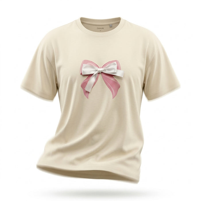 Girls 3D Bow Embellished T Shirt