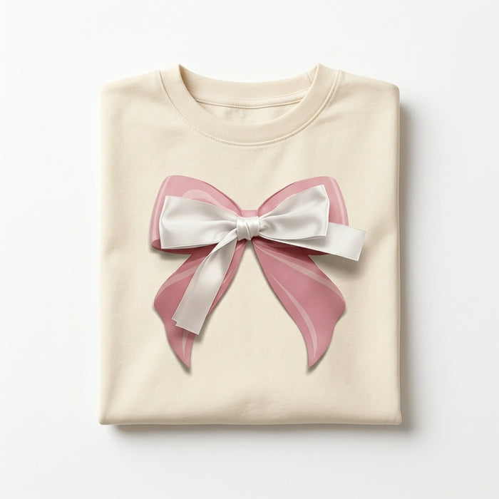 Girls 3D Bow Embellished T Shirt