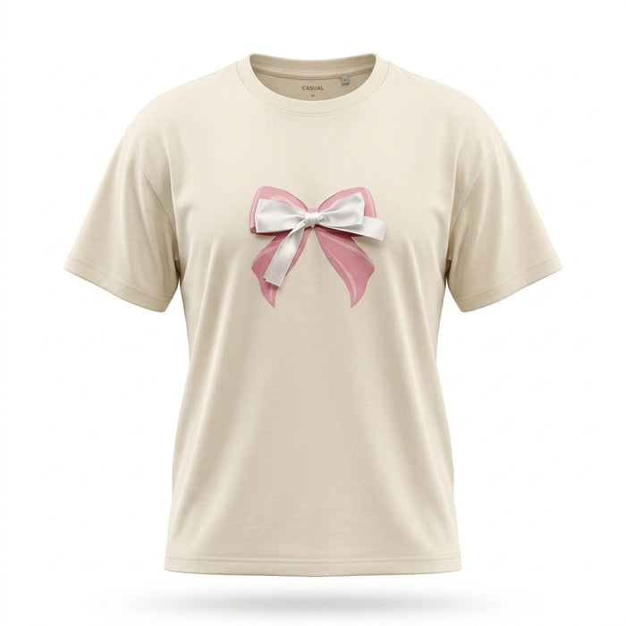 Girls 3D Bow Embellished T Shirt