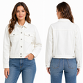 Woman Button Front Jacket With Flap Pockets