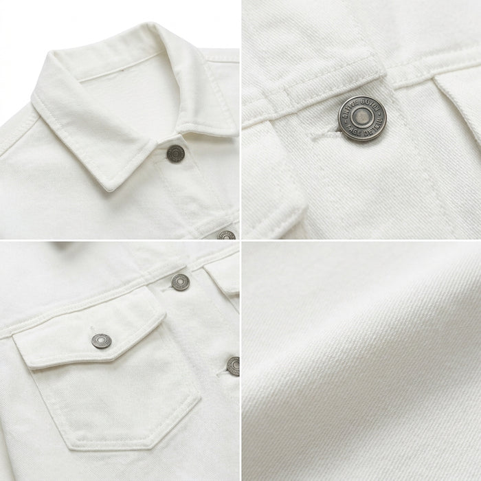 Girls Button Front Jacket With Flap Pockets