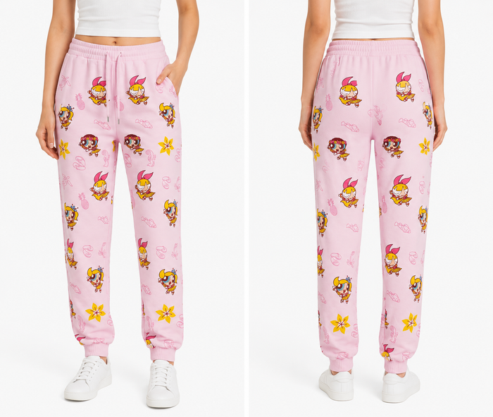 Woman Character Print Jogger Pants
