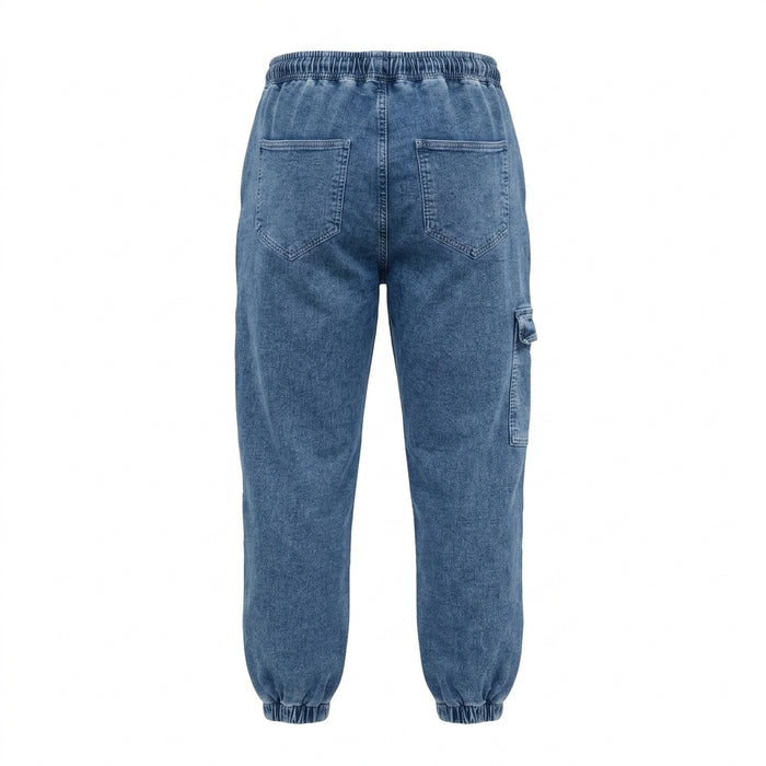 Men Denim Cargo Jogger Pants