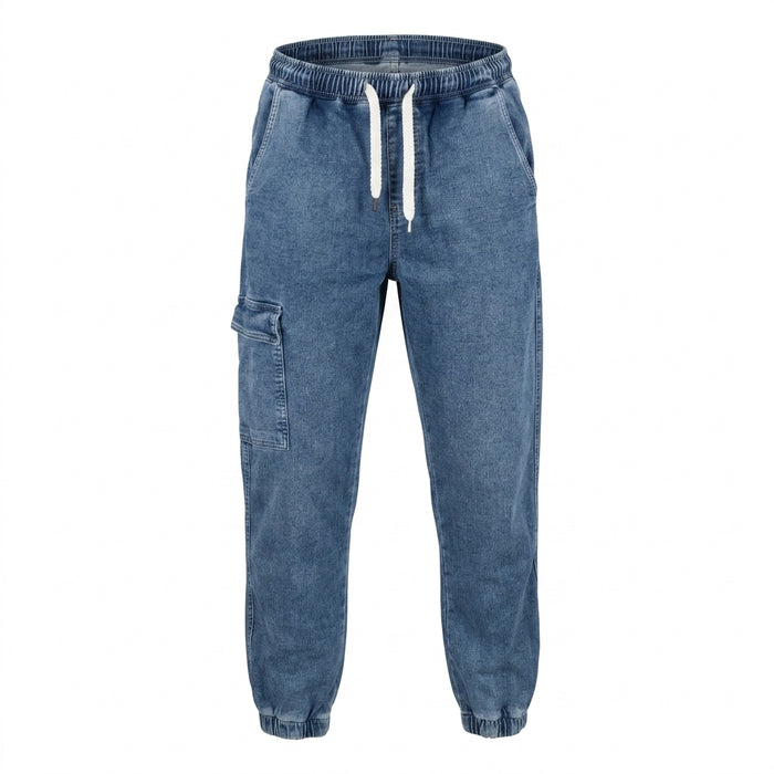 Men Denim Cargo Jogger Pants