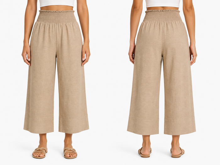 Girls Elastic Waist Wide Leg Pants