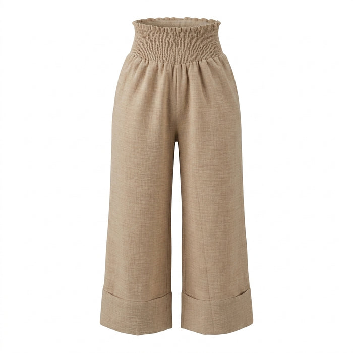 Girls Elastic Waist Wide Leg Pants