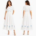 Woman Embroidered Floral Maxi Dress