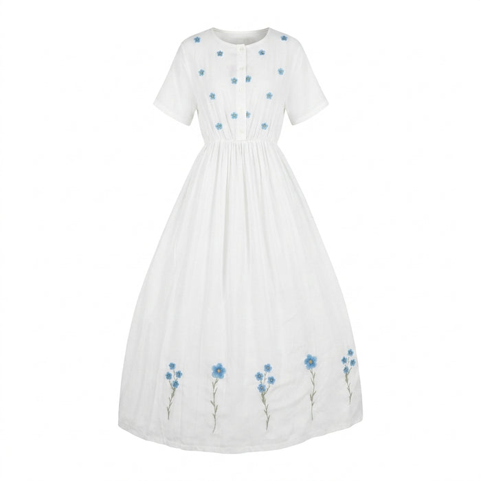 Girls Embroidered Floral Maxi Dress