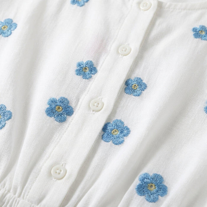 Girls Embroidered Floral Maxi Dress