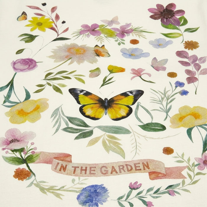 Girls Floral And Butterfly Graphic T Shirt In The Garden