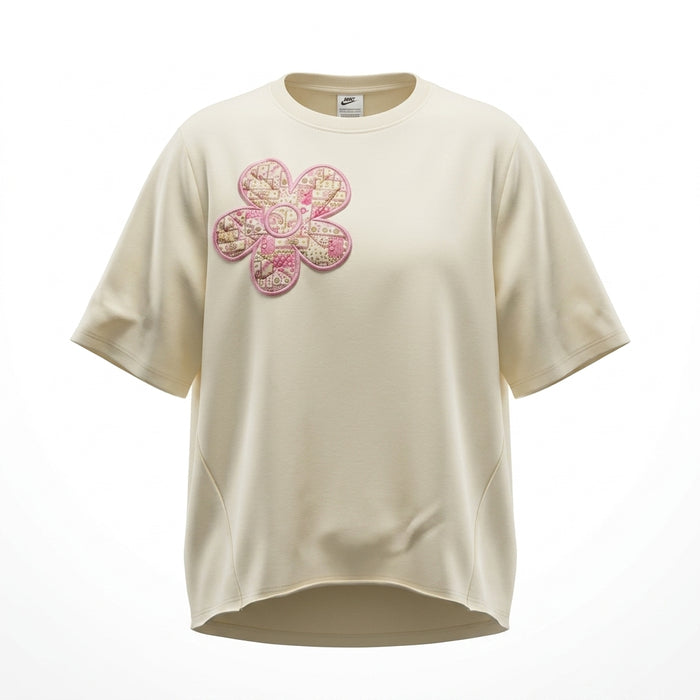 Girls Floral Patch Short Sleeve Top