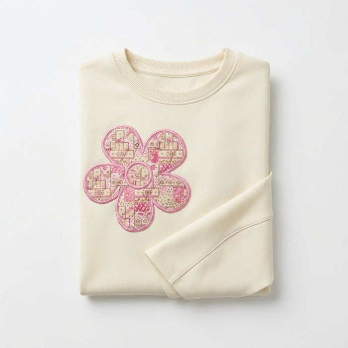 Girls Floral Patch Short Sleeve Top