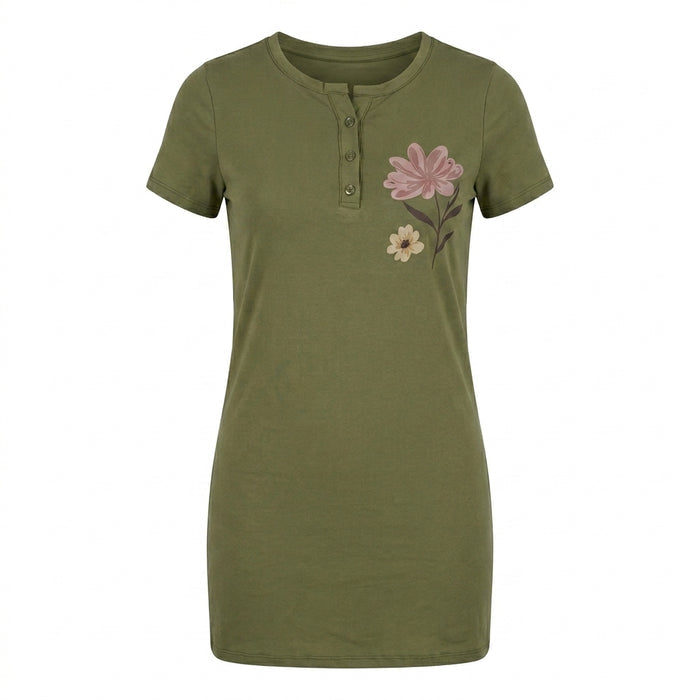 Girls Floral Short Sleeve Nightdress