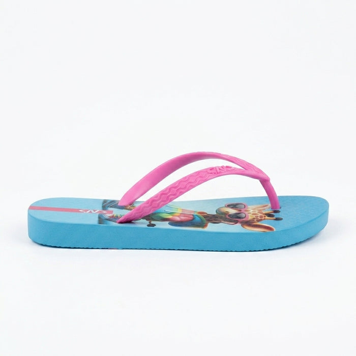 Girls Giraffe Print Flip Flop Sandals With Straps