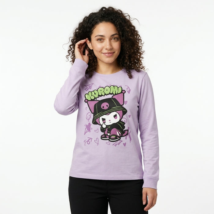 Sanrio Girls Kuromi Graphic Long Sleeve T Shirt