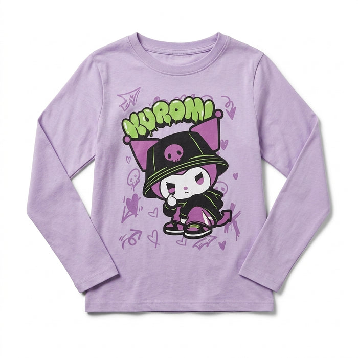 Sanrio Girls Kuromi Graphic Long Sleeve T Shirt