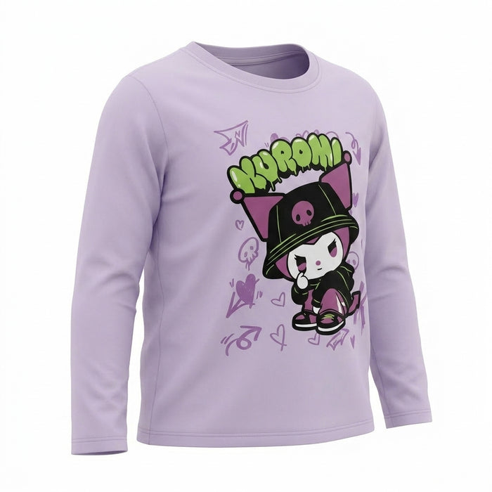 Sanrio Girls Kuromi Graphic Long Sleeve T Shirt
