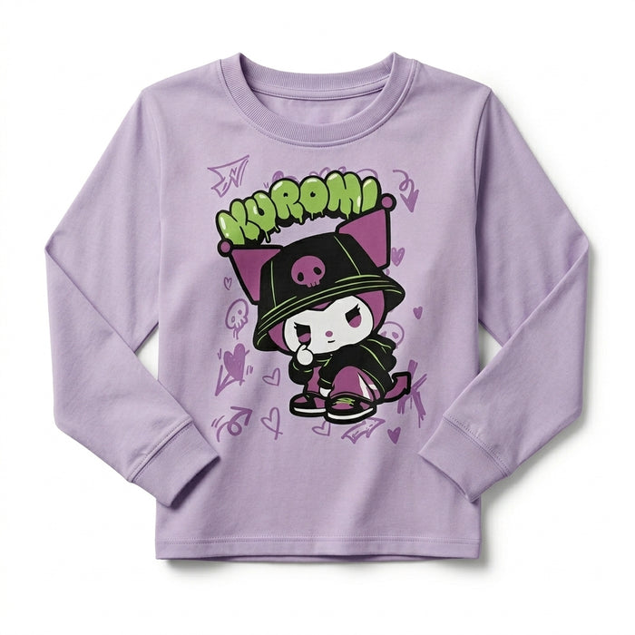 Sanrio Girls Kuromi Graphic Long Sleeve T Shirt