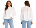 Girls Long Sleeve Lace Trim Blouse