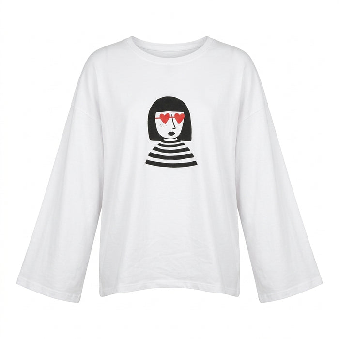 Girls Long Sleeve T Shirt With Graphic Print