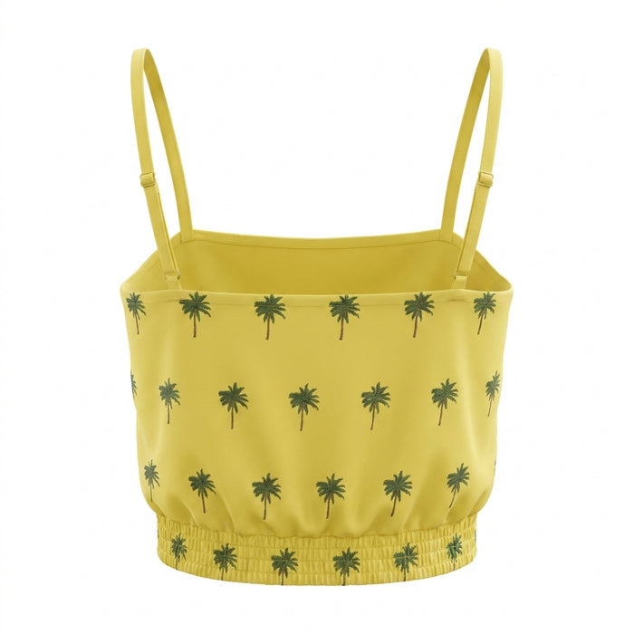 Girls Palm Tree Print Crop Camisole Top