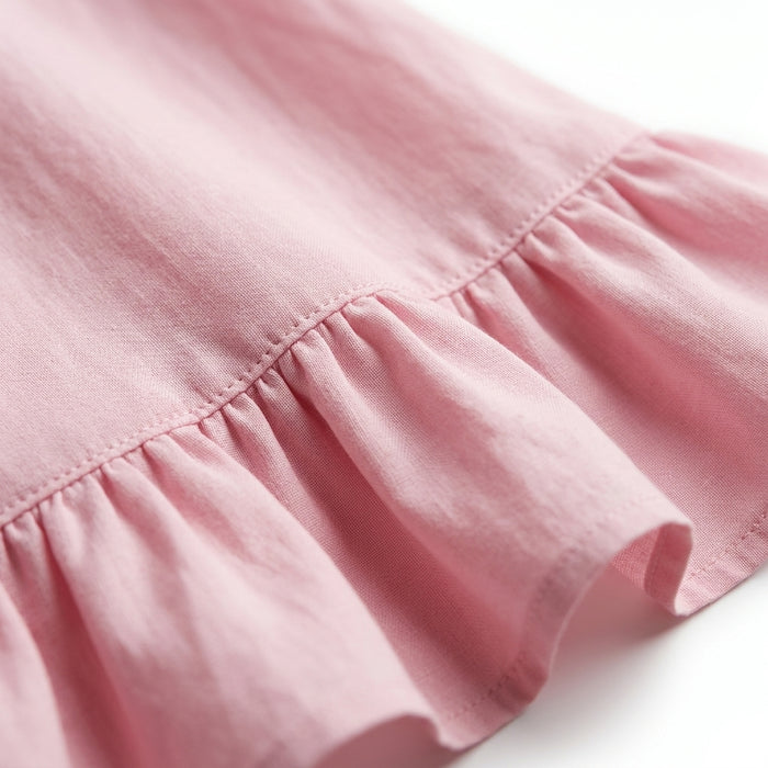 Girls Ruffle Hem Button Front Shirt