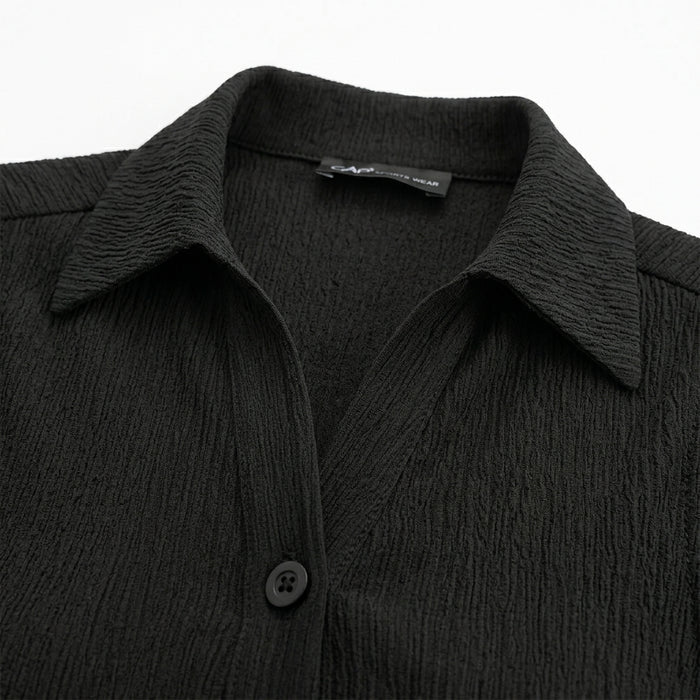 Girls Sleeveless Collared Button Front Top