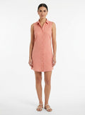 Woman  Sleeveless Metallic Dot Shirt Dress