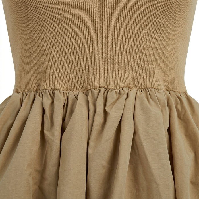 Girls Sleeveless Ribbed Bubble Dress