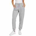 Woman Solid Fleece Jogger Pants With Drawstring Waist