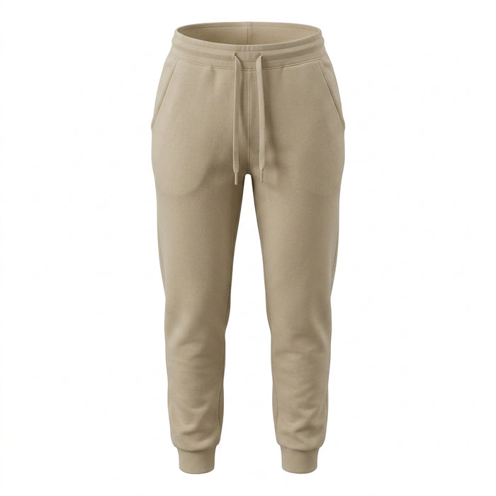 Men Solid Fleece Jogger Pants With Drawstring Waist