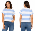 Woman Striped Crew Neck T Shirt