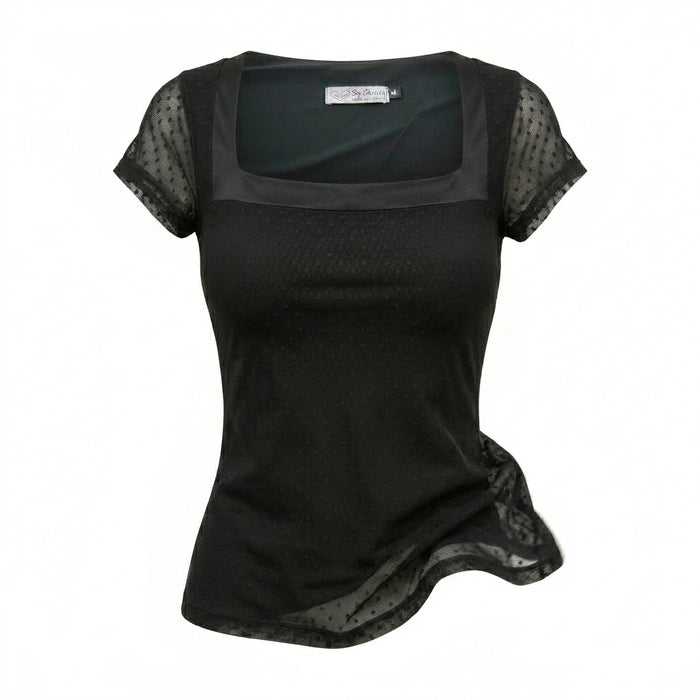 Girls Textured Cap Sleeve Top