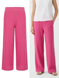 Woman Textured Wide Leg Pants