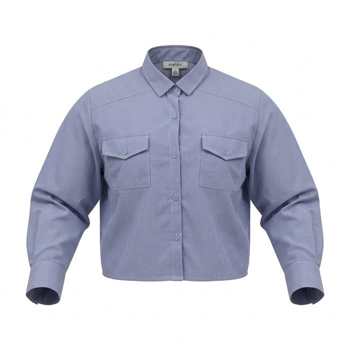 Men Waffle Knit Long Sleeve Shirt With Chest Pocket