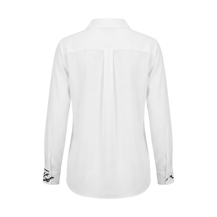 Women Abstract Print Button Front Blouse